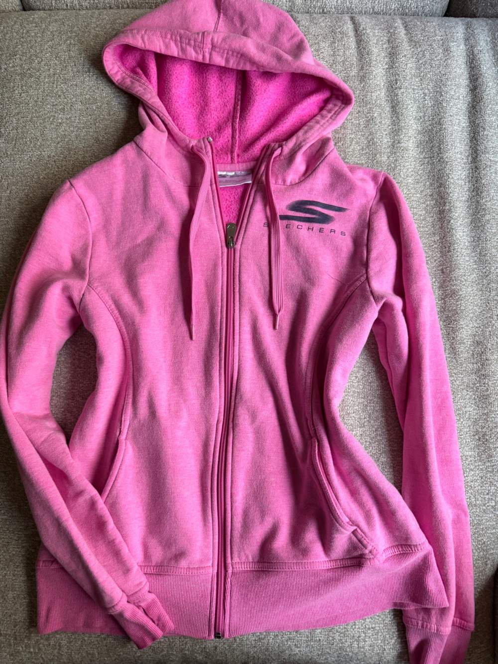 Skechers Bright Pink Full-Zip Hooded Fleece Jacket